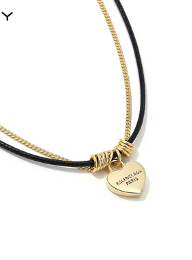 双层爱心吊坠项链女小众设计感锁骨链2025新款爆款时尚叠戴颈链