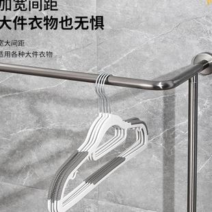 不锈钢挂衣架酒店无痕防肩角挂衣防滑家用宿舍衣柜整理干湿两用