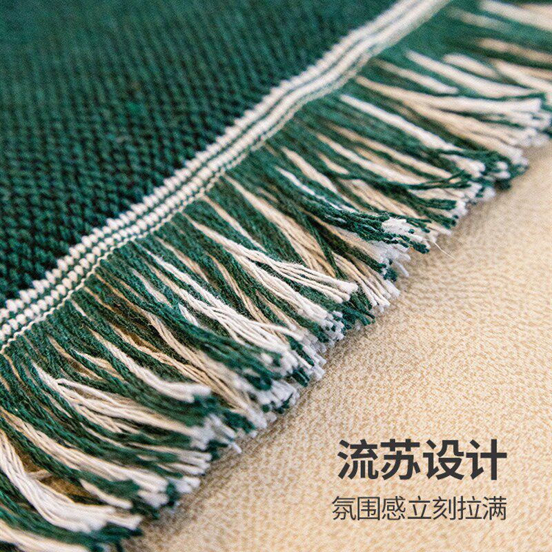 复古棋盘格毛毯黑白大格毛巾毯沙发休闲盖毯多功能汽车空调房毯子