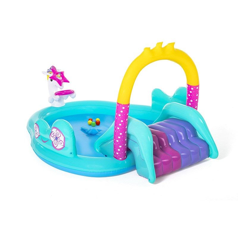 Bestway53097公园水池儿童戏水池喷水池滑梯游泳池充气游泳池