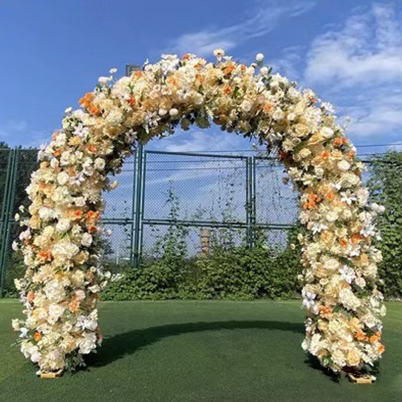 新款全花绢花双杆拱门开业婚礼庆典花门婚庆满花拱门婚庆幸福门