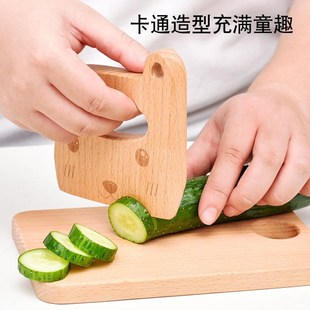 ins蒙氏m玩ni刀房p木质厨具案板套装儿童i具木刀水果切切乐过家家