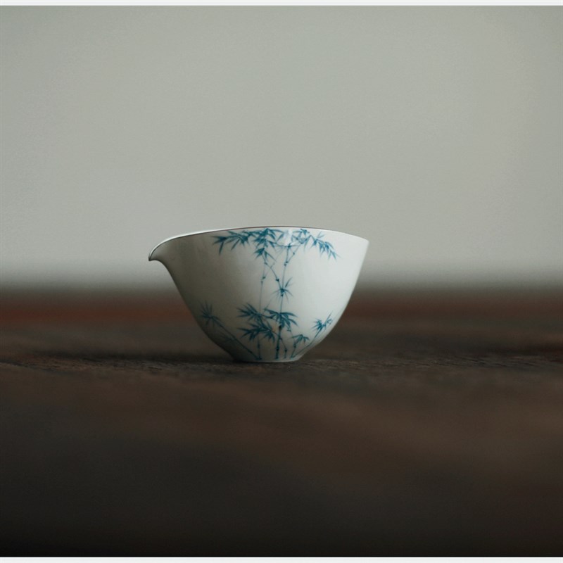 《竹逸》无由分茶器 公道w杯 公杯 陶瓷手绘釉下彩 断水好