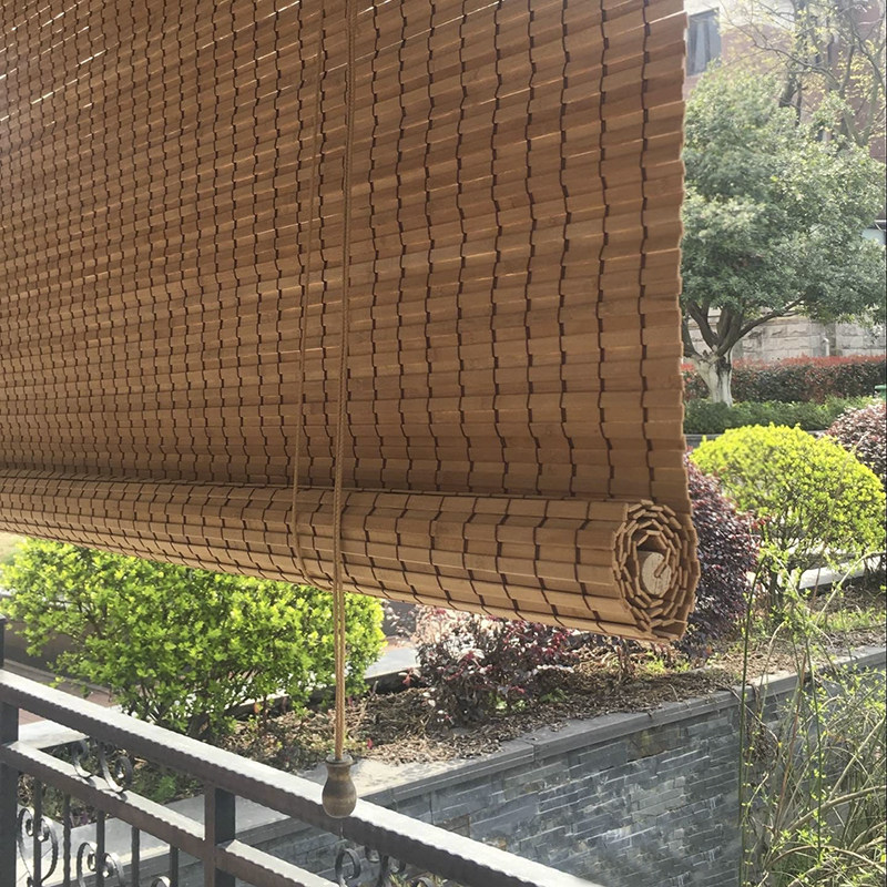 定制竹帘窗帘卷帘门帘遮光u遮阳隔断阳台酒店茶室民宿餐厅高端窗