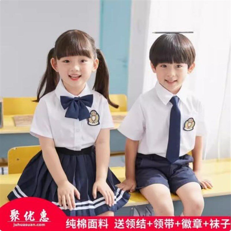 夏装小学生校服套装儿童班z服毕业照服装英伦学院风夏季