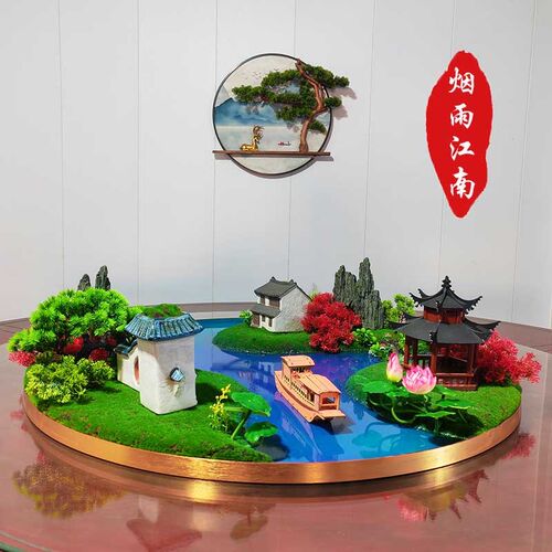 酒店大圆桌装饰花餐厅餐桌转x盘中间摆花饭店饭桌摆台花艺定制桌