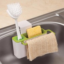 Kitchen Organizer Rack Soapy Sponge Brush Holder Sink Caddy