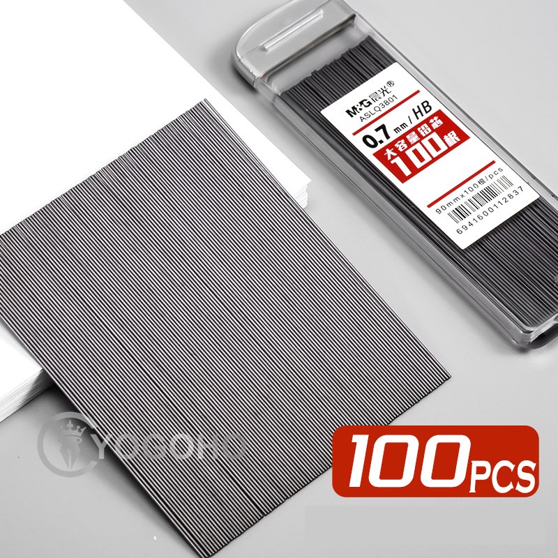 100Pcs Pencil Leads 2B/HB 0.5mm 0.7mm Graphite LeaKd Mechani