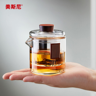 玻璃泡茶壶家用防烫手抓壶红茶泡茶器旅行茶具快客杯套装 美斯尼