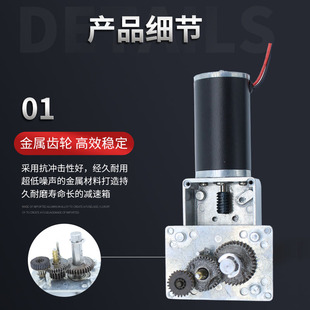 31zy直流减速电机涡轮蜗杆大扭力自锁微型减速马达12V24V 5840