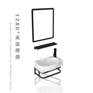 家用卫生间迷你小型洗手盆陶瓷洗漱盆不锈钢支架洗手盆阳台洗漱台