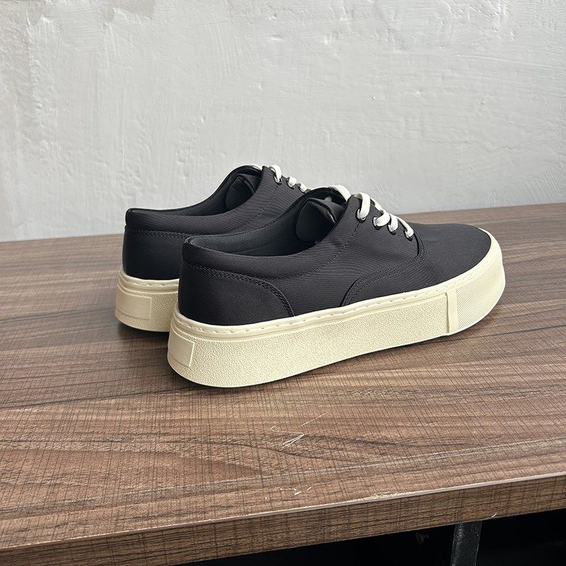 夏季黑色a帆布鞋男韩版百搭文艺休闲鞋透气滑板鞋厚底低帮布鞋单,流行男鞋,休闲板鞋,淘宝优惠券,粉丝福利购,淘宝优惠卷