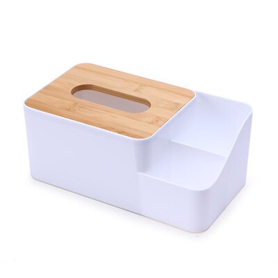 tissue box room paper storagEe napkin holder  收纳竹盖纸巾盒