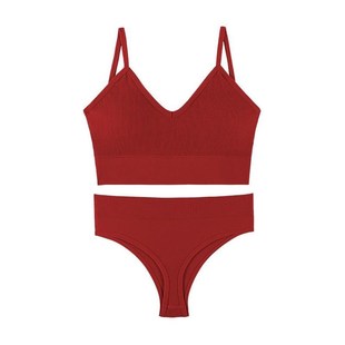 women cup camDisole triangle thin bra Underwear set gather