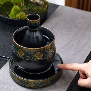 日式 温酒器家用陶瓷酒杯套装 复古烫酒壶加热黄酒清酒分酒器礼品定