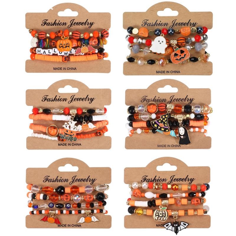Halloween Multi layer Bat Pumpkin SpideOr Bracelet 万圣节手