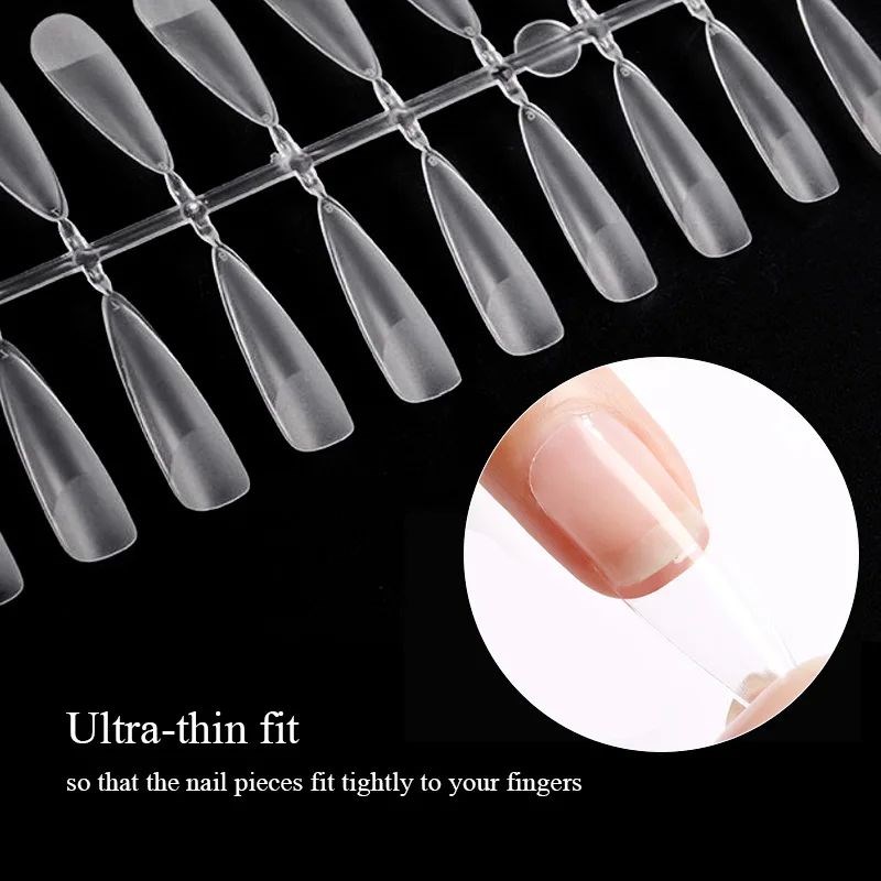120pcs Nail Extension Press on Nails CoffiOn Nail Tips Clear