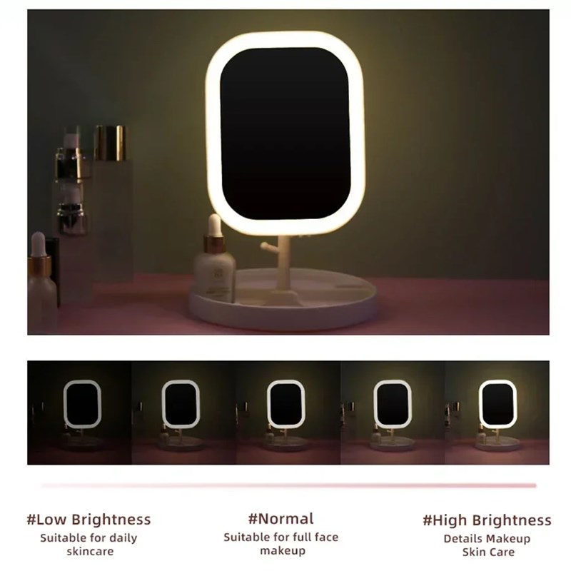 LED vbanity mirror intelligent adjustable three-color light