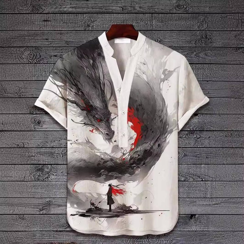 2024 Summer New Larsge Men's Short sleeved Shirt