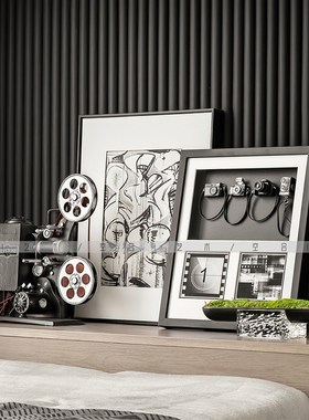 空合 现代简约抽象画摄影主题摆件 样板间酒店餐厅客厅卧室装饰品