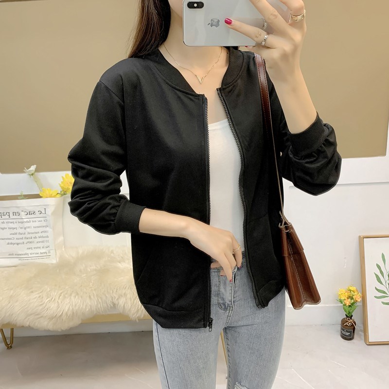 开衫拉链卫衣女春秋韩q版新款棒球服宽松显瘦慵懒风潮薄款夹克外