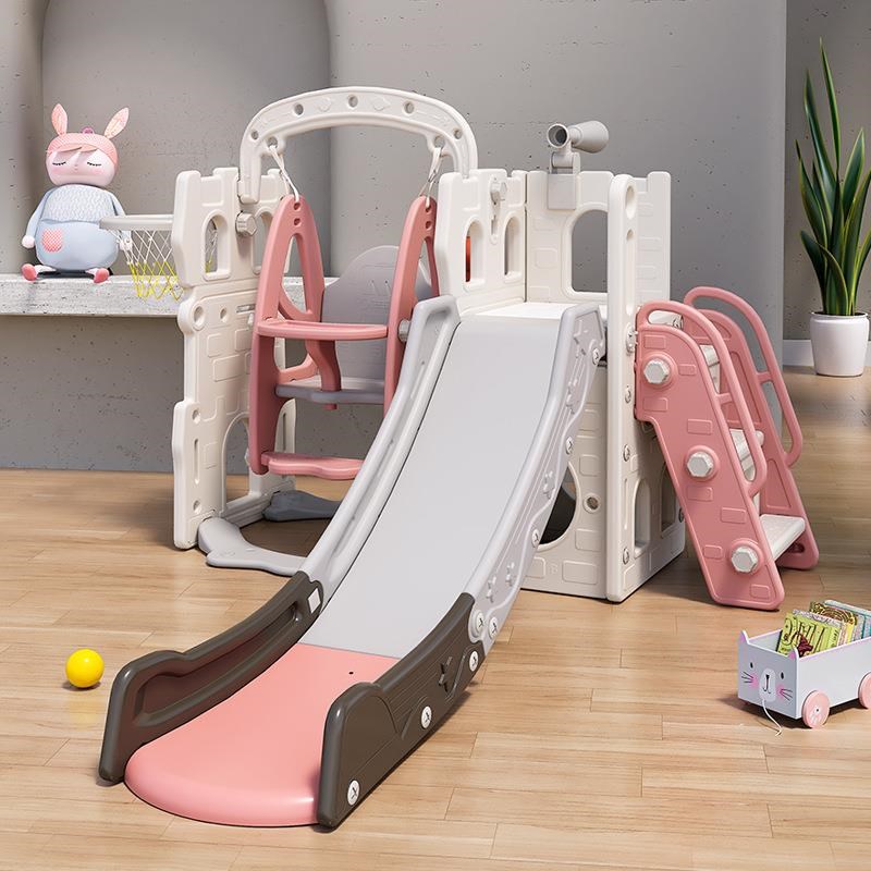 室内小型滑梯秋千塑料宝宝滑梯可折叠家用滑滑梯加大加厚儿童玩具