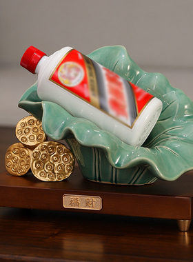 新中式莲叶莲蓬红酒架摆件创意酒瓶收纳高档家用大气酒柜软装饰品