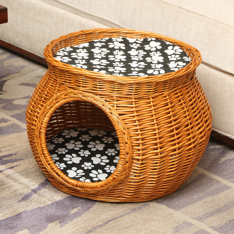 藤编猫窝夏季双层狗窝柳编猫屋猫房子别墅小型犬窝四季通用可拆洗,宠物/宠物食品及用品,狗窝/屋/帐篷/沙发,淘宝优惠券,粉丝福利购,淘宝优惠卷