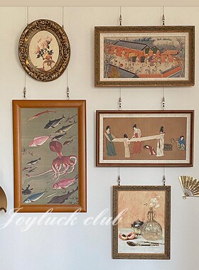 喜福会 新中式孙温红楼梦复古小众中古艺术书房茶楼样板间装饰画