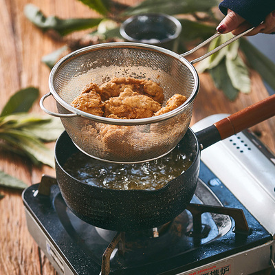 不锈钢沥油网架 雪平锅油炸网篮锅 带滤网漏勺 304厨房平底沥水篮