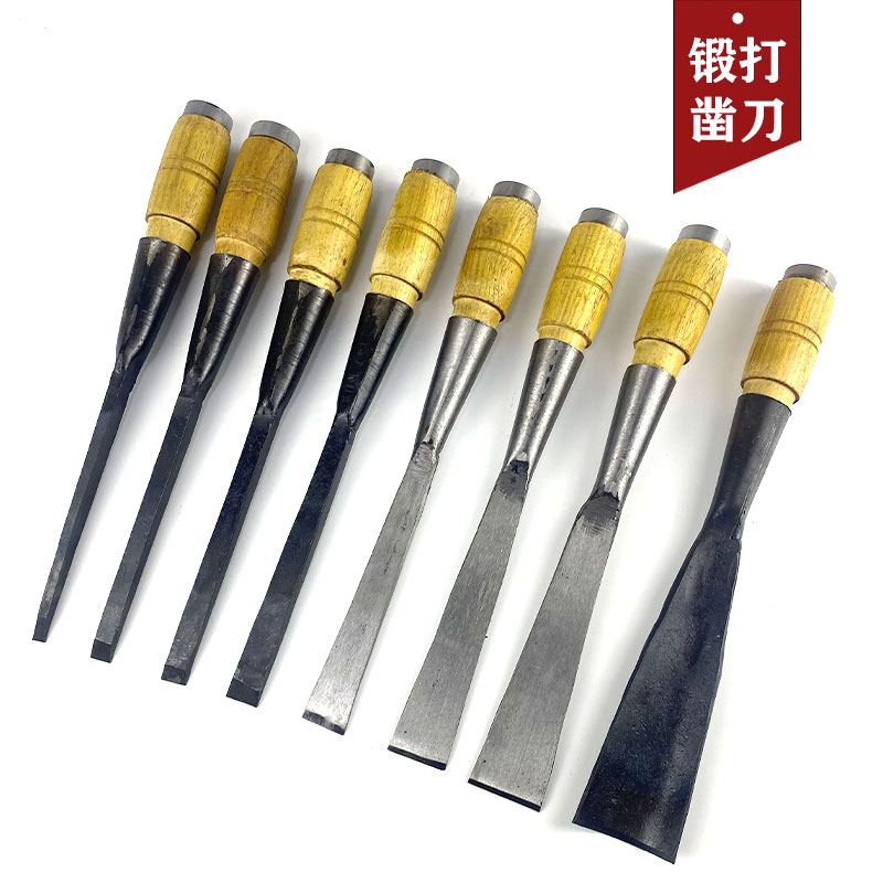 贴钢木工凿子纯手工锻打老凿扁平凿铲钊子凿子锰钢木工木匠工具