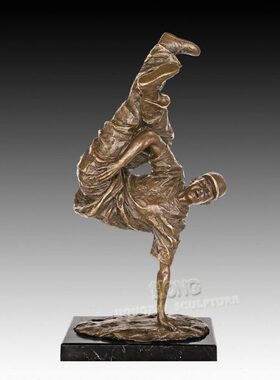 铜雕街舞EPA235中式人物工艺饰品酒店办公室客厅家居桌面摆件包邮