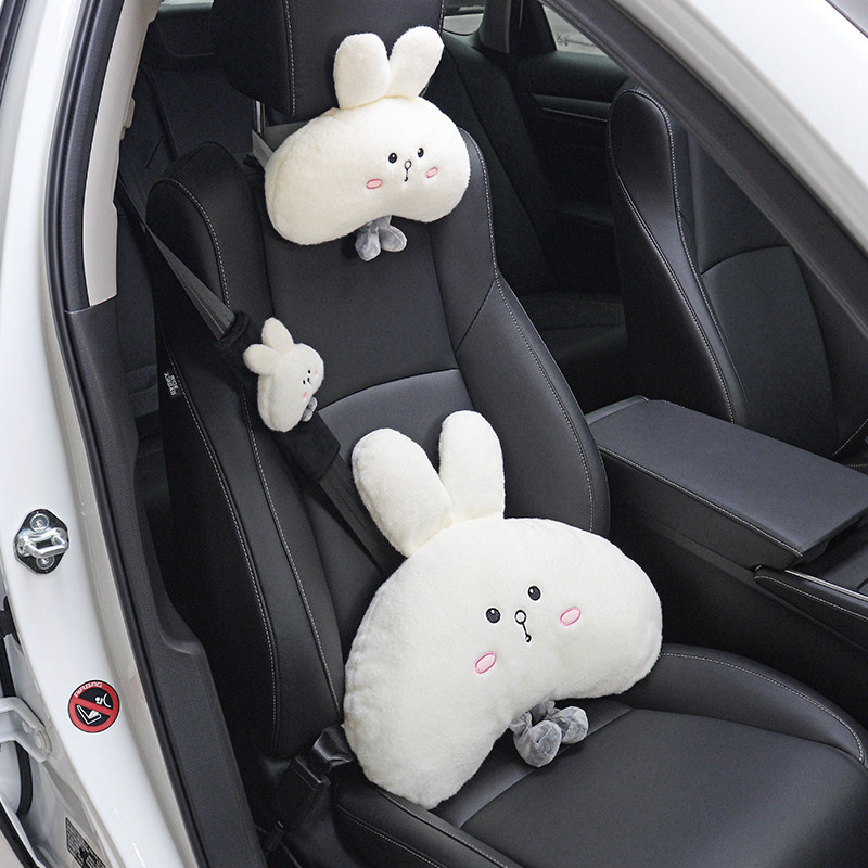 汽车座椅头枕车用护颈枕腰靠抱枕车载靠枕车N内一对可爱卡通枕头