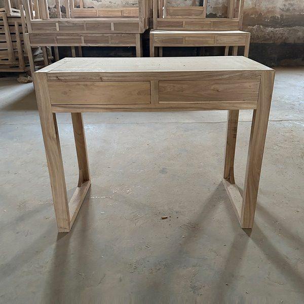 新中式老榆木书桌简约款书法桌小办公桌白茬写字桌白胚画案学生