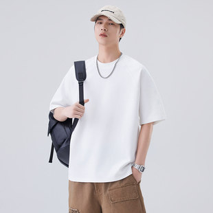 高级感短袖T恤男生2026夏季薄款新款宽松休闲百搭体恤纯色上衣服