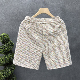 品牌正品时尚休闲短裤男生色织五分裤男士夏季薄款宽松沙滩大裤衩