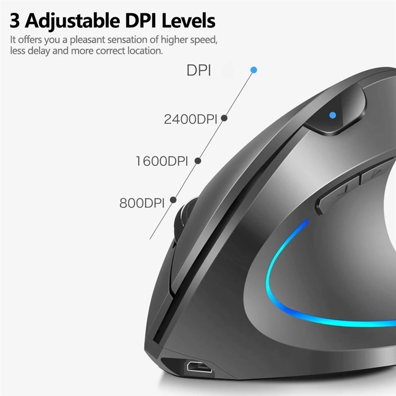 2400DPI 2.4iG Ergonomic Vertical Mouse Wireless Optical Comp