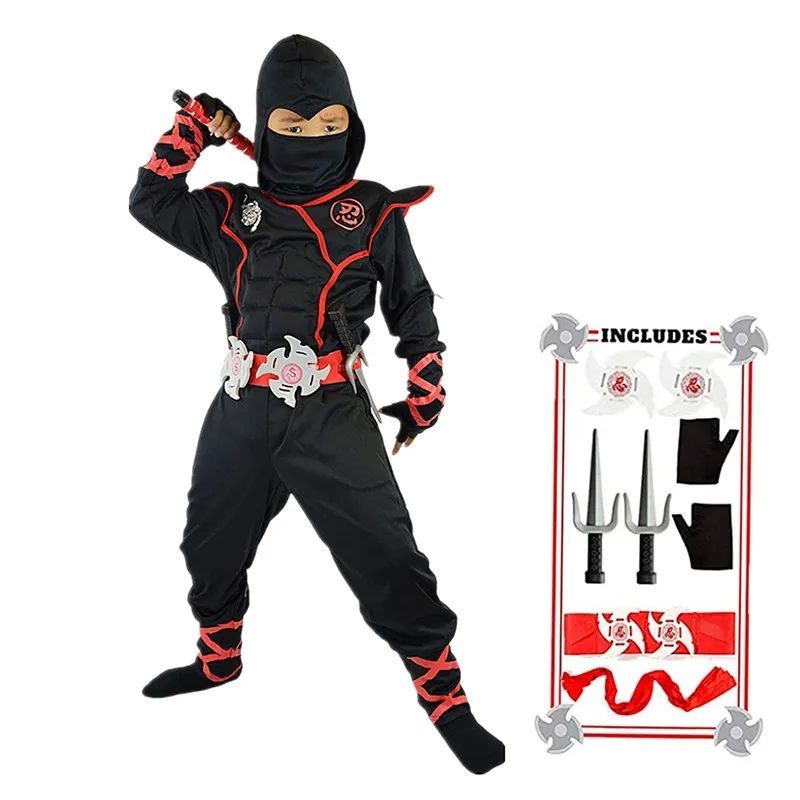 Authenctic Kids Ninja Costume Set for Role Play and Cosplay,