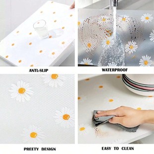 For F.ridg Shelf Waterproof Daisy EVA Kitchen Liner Cabinets