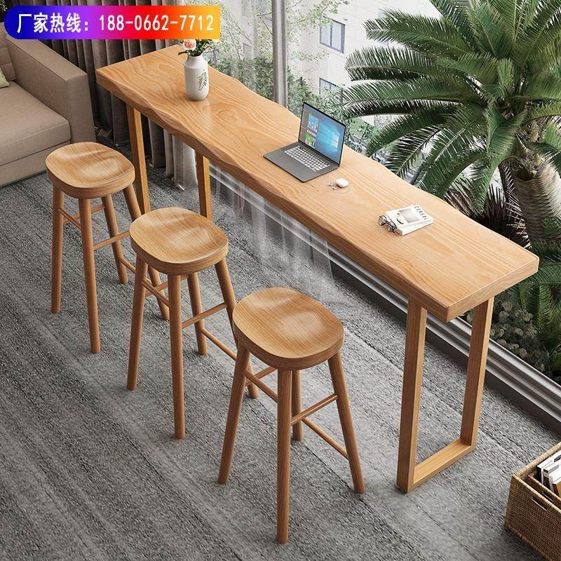 阳台高脚桌靠墙长条桌咖啡厅酒吧桌椅组合北欧简约实木吧台桌家用,商业/办公家具,酒吧台,淘宝优惠券,粉丝福利购,淘宝优惠卷