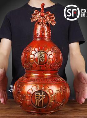 铜葫芦风水摆件招财镇宅开盖开口吸财风水宝葫芦玄关财位办公室