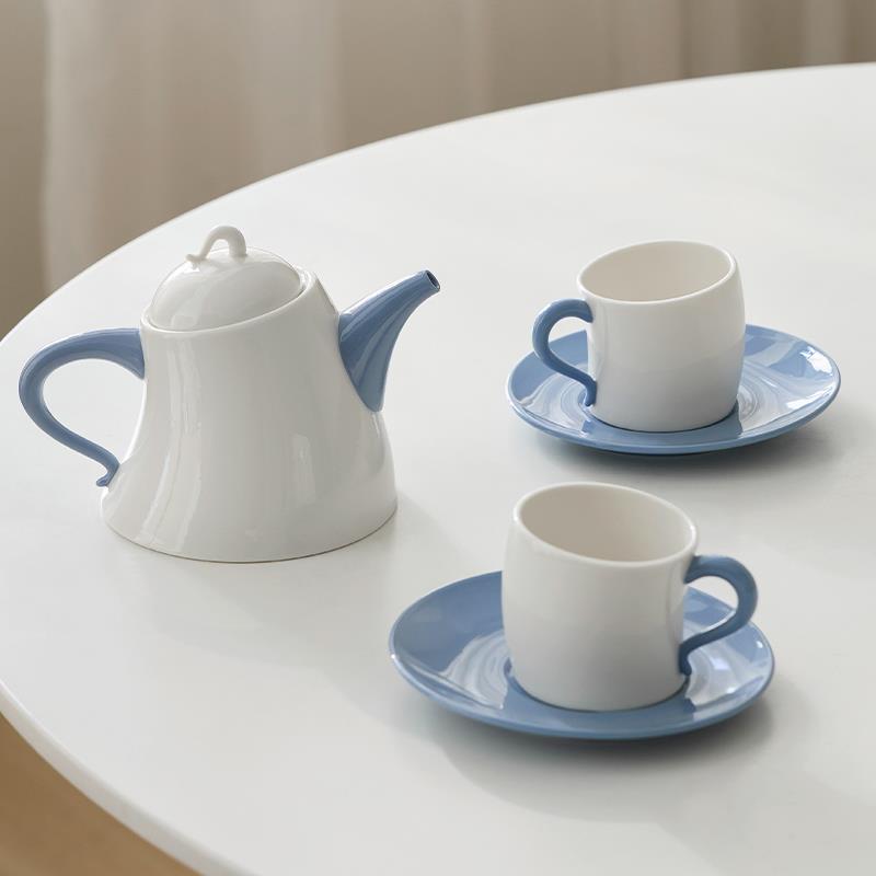 米立风物茶具2025新款下午茶泡茶一壶两杯家用会客花茶壶杯碟套装