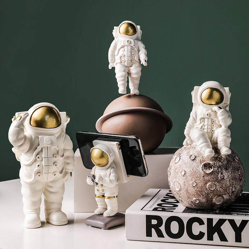 态生活北欧创意树脂太空人太空人模型小摆件家居客厅房间小装饰品
