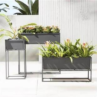 铁艺户外隔断花箱商业街奶茶店围栏花架不锈钢花坛组合餐厅花盆