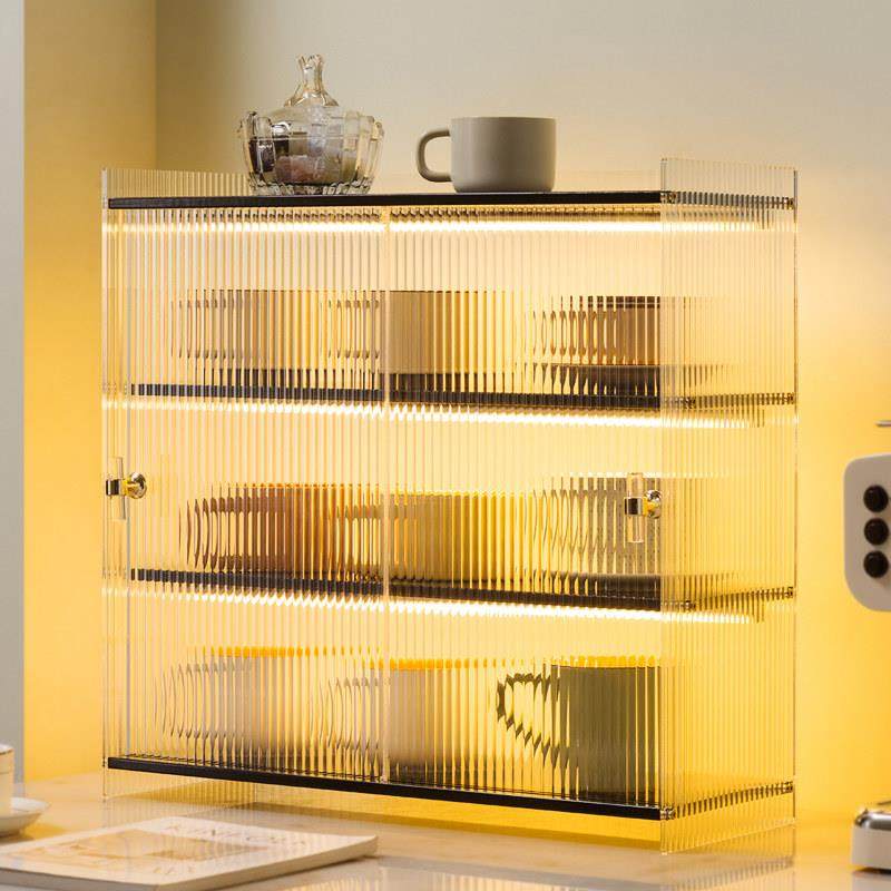 桌面收纳盒防尘杯子收纳架茶具收纳柜子水杯置物架杯架餐具储物柜,收纳整理,桌面收纳盒,淘宝优惠券,粉丝福利购,淘宝优惠卷