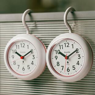 Biramba厨房用表迷你小挂钟浴室座钟防水吸盘时钟静音挂墙小钟