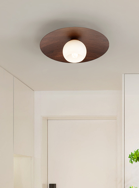 走道灯吸顶灯简约现代走廊灯阳台灯创意桃木玄关灯led入户灯K335