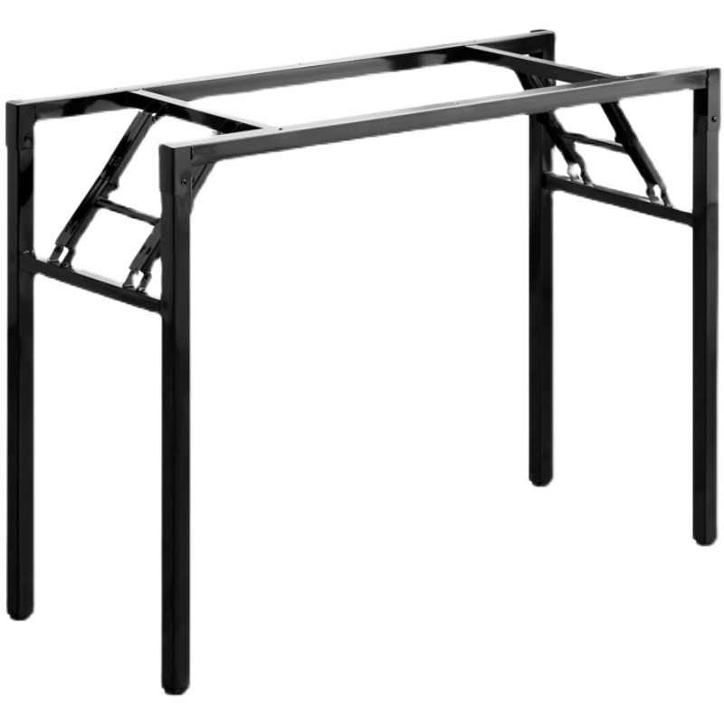 简易家用饭桌脚摆摊架子快餐桌架长条弹簧桌架折叠桌脚培训会议桌