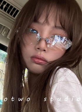 金丝辣妹无框墨镜女款2025新款级感嘻哈潮酷街拍蹦迪太阳眼镜男