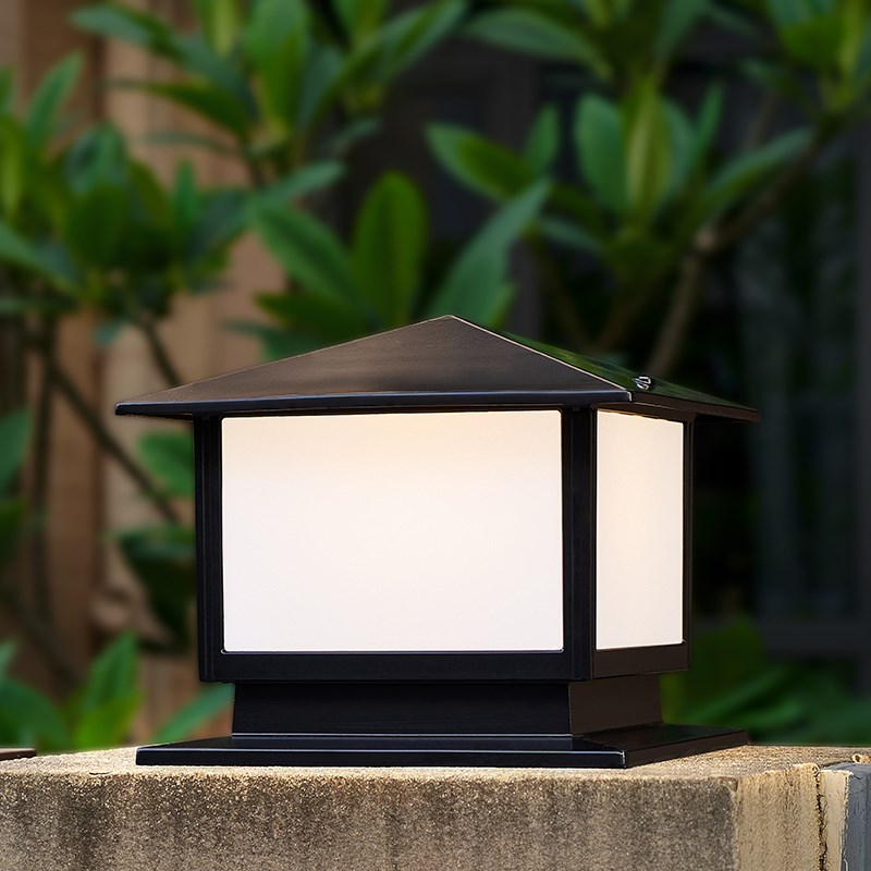 户外柱头灯防水庭院灯室外围墙别墅门墩门垛四方接电款大门柱顶灯